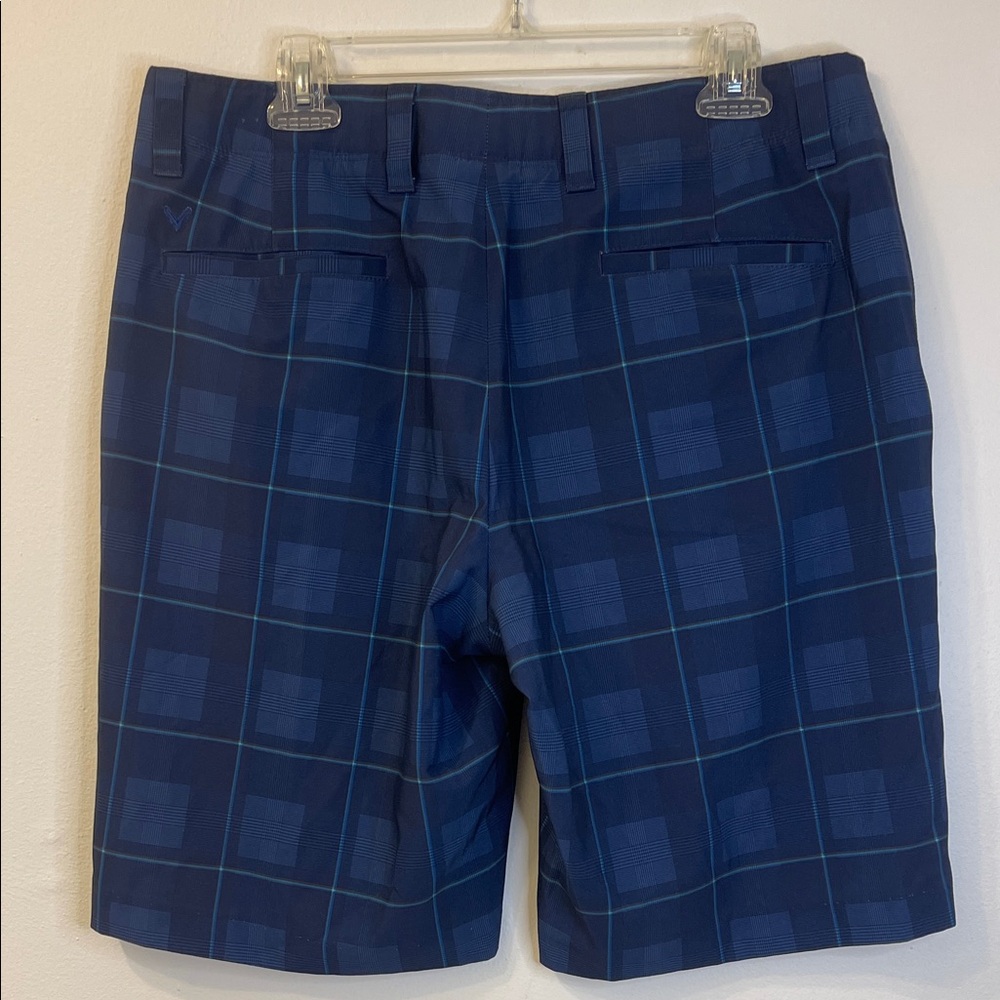 Callaway Navy Plaid Performance Golf Shorts Size 34 - Picture 3 of 5
